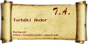 Turbéki Andor névjegykártya