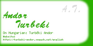 andor turbeki business card